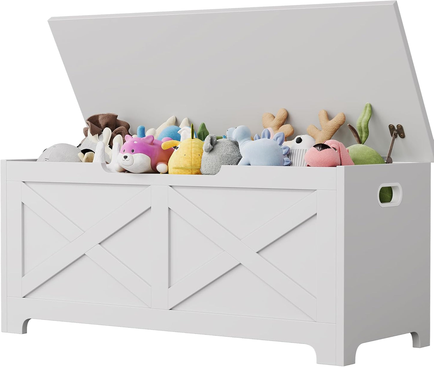 GarveeHome 39.4" Storage Chest, Wooden Storage Bench with Safety Hinges, Easy Assembly, Large Toy Chest for Entryway, Living Room, Bedroom