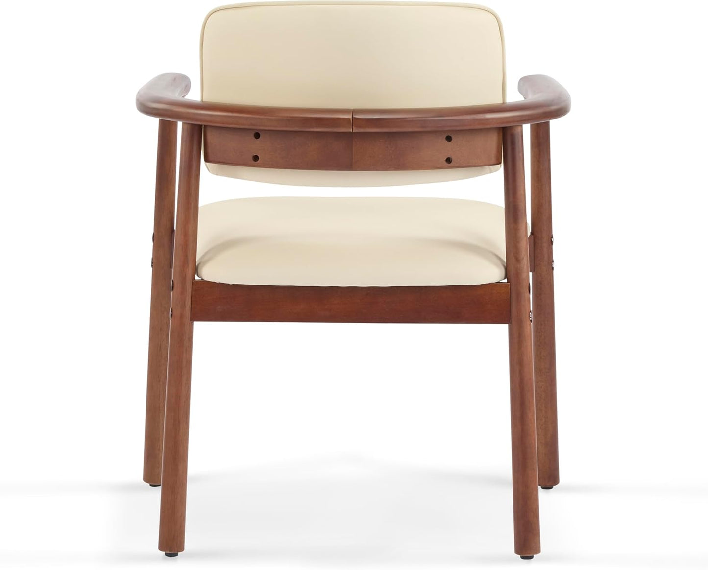 Merax Rubber Wood Dining Chairs Set of 2, Comfortable PU Foam Seat Armchairs for Living Room Dining Room, Bearing 300 lbs, Dark Walnut Color