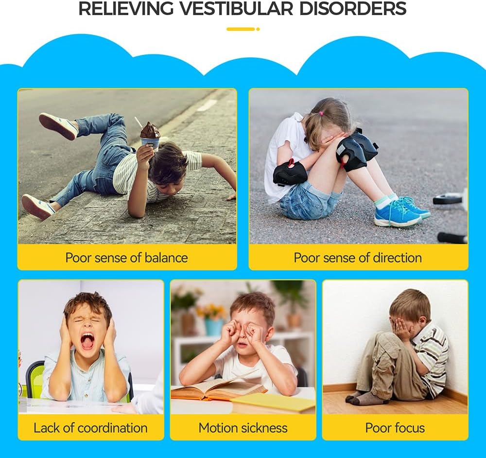 Swivel Chair for Kids, 360° Spinning Seat, Toddler Sit and Spin Wobble Chair, Sensory Balance Toys, Autism ADHD Chairs, Play Equipment Relief Motion Sickness for Boys Girls (Sky Blue)