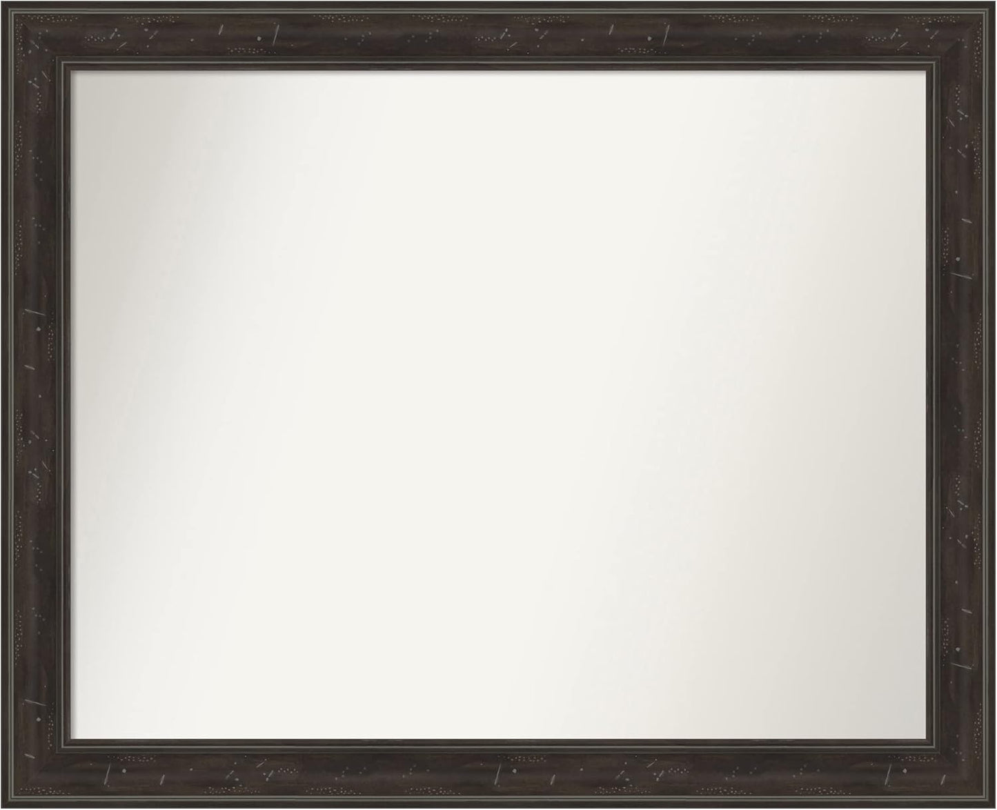 Amanti Art Brown Bathroom Mirror for Over Sink, 26x32 Shipwreck Greywash Narrow Rectangle Vanity Mirror, Large Traditional Frame, Hangs Horizonally and Vertically, Bathroom Wall Decor, Non-Beveled