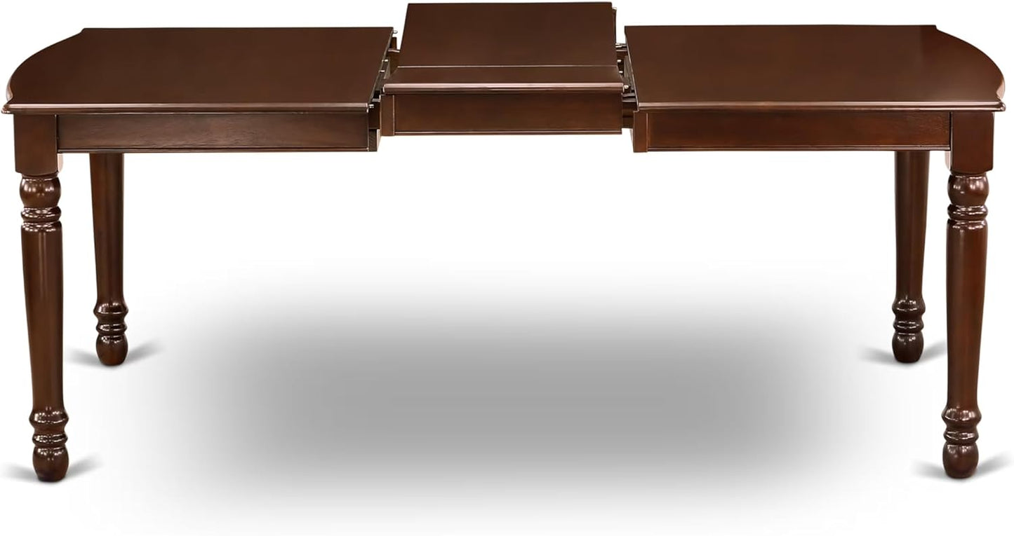 East West Furniture DOIP5-MAH-W 5 Piece Dining Room Furniture Set Includes a Rectangle Kitchen Table with Butterfly Leaf and 4 Dining Chairs, 42x78 Inch, Mahogany