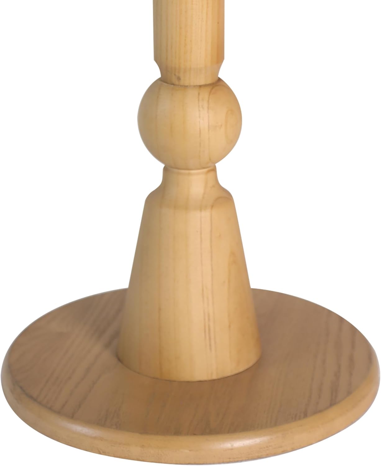 Round Side Table, 11.6 Inch Modern Accent End Table with Pedestal Base, Natural Wood (Natural)
