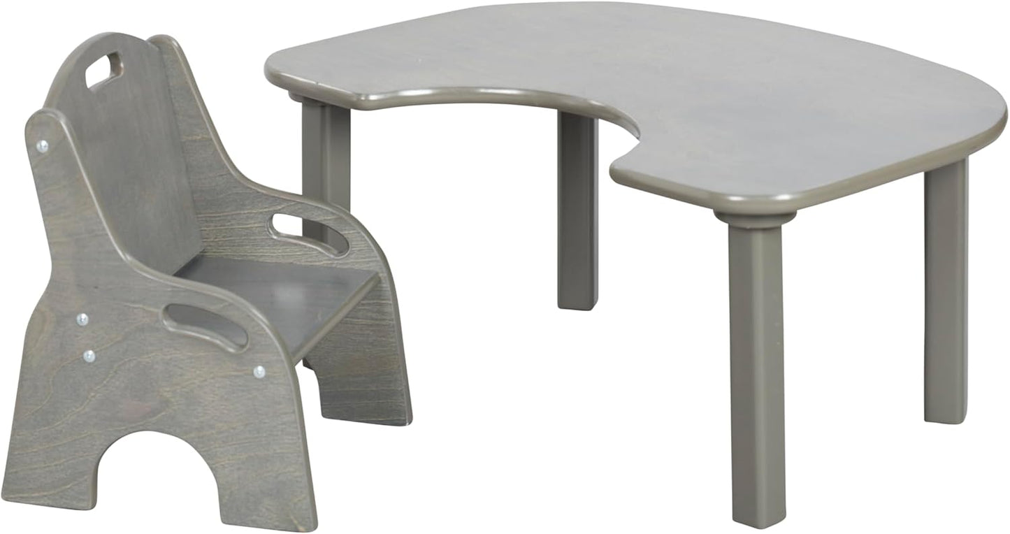 ECR4Kids Little Learner Table and Chair Set, Kids Furniture, Grey Wash