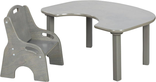 ECR4Kids Little Learner Table and Chair Set, Kids Furniture, Grey Wash