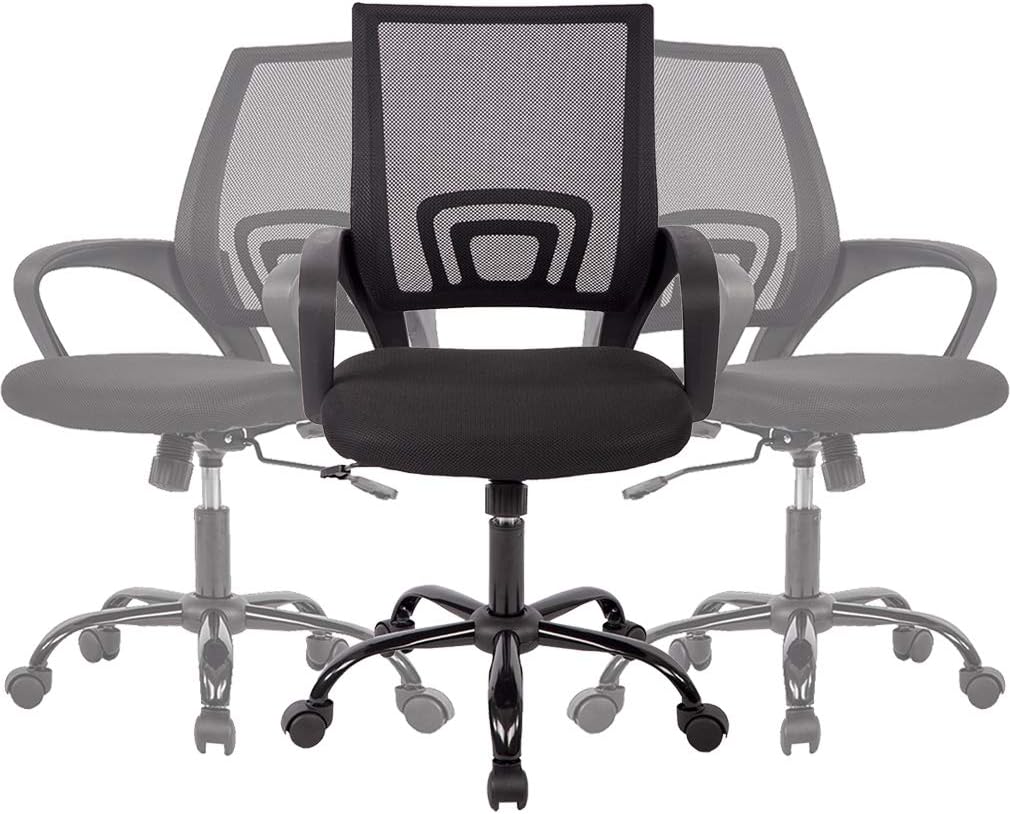 BestOffice Office Chair Desk Chair Mesh Computer Chair Back Support Modern Executive Adjustable Arms Rolling Swivel Chair for Women, Men(3 Pack)
