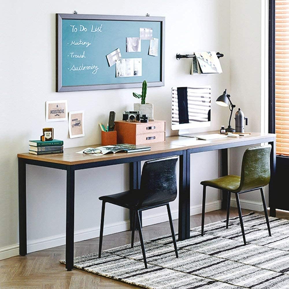 DlandHome 39 inches Small Computer Desk for Home Office Activity Table Writing Table for Small Spaces Study Table Student Laptop Desk Teak and Black DND-AC3BB-100