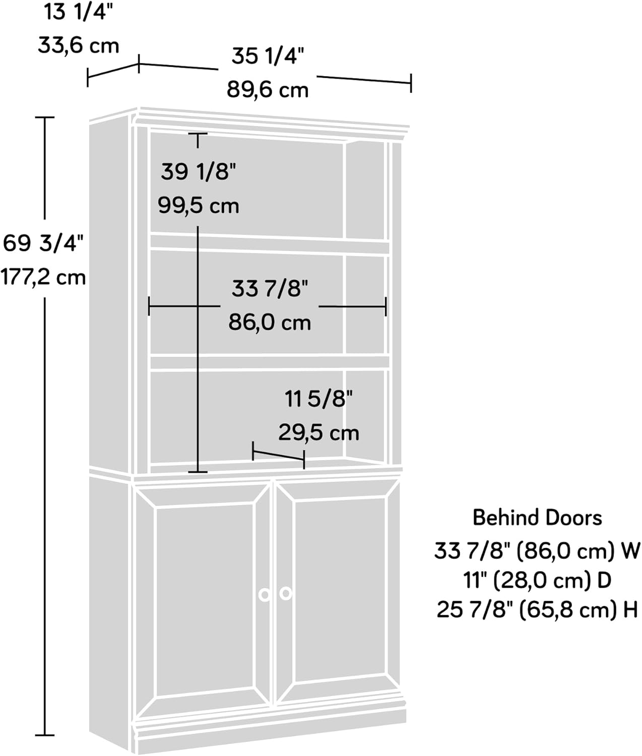 Sauder Miscellaneous Storage Library, Glacier Oak Finish