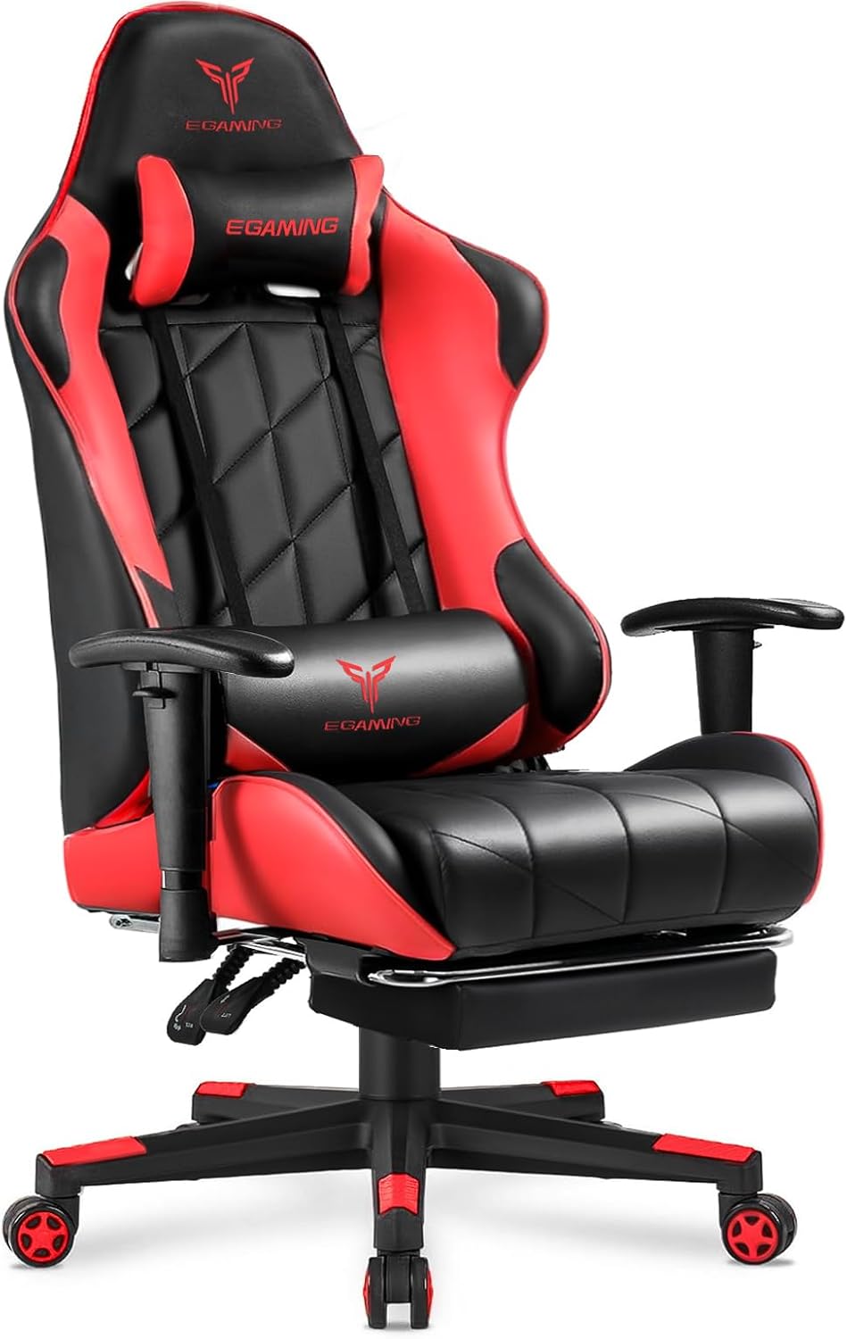 Gaming Chair with 3D Adjustable Armrests, Cow Print Design, Ergonomic Office Chair with High Back, Computer Chair with Footrest,Comfy Diamond Stitching Sest, Game Chair for Adults