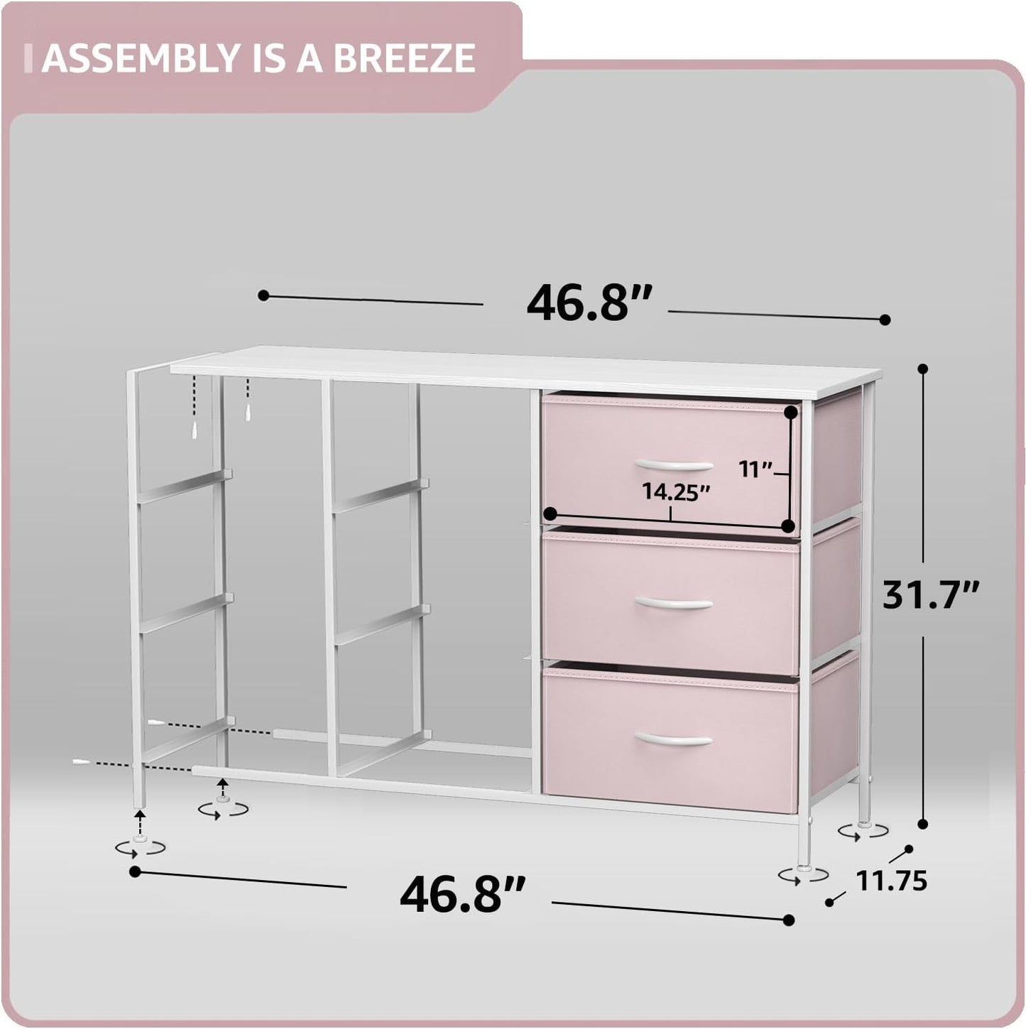 Sorbus Kids Dresser with 9 Drawers - Storage Unit Organizer Chest for Clothes - Bedroom, Kids Room, Nursery, & Closet