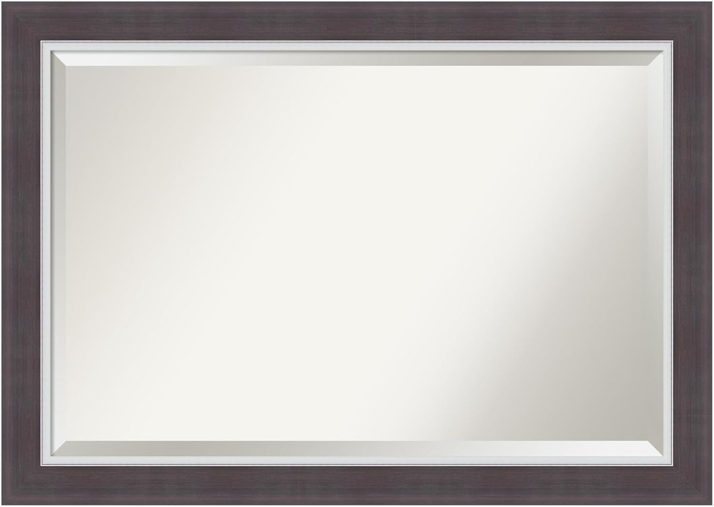 Amanti Art Brown Wall Mirror 30x42 Ellie Brown Silver Rectangle Bathroom Mirror for Wall Decor Living Room, Large Modern Frame, Hangs Horizonally and Vertically, Bathroom Decor, Beveled Edge