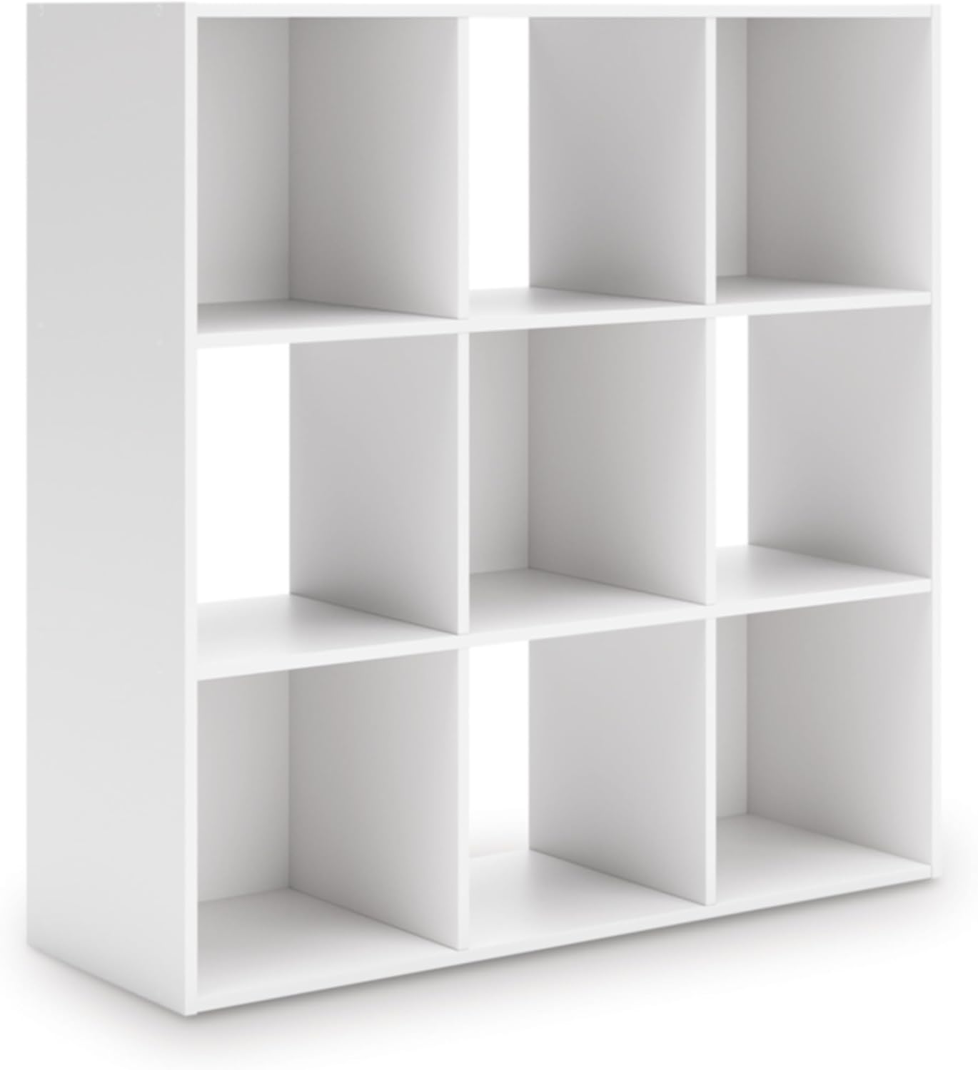 Signature Design by Ashley Onita Modern 3-Tier Floor Standing 9 Cube Organizer for Living Room, White