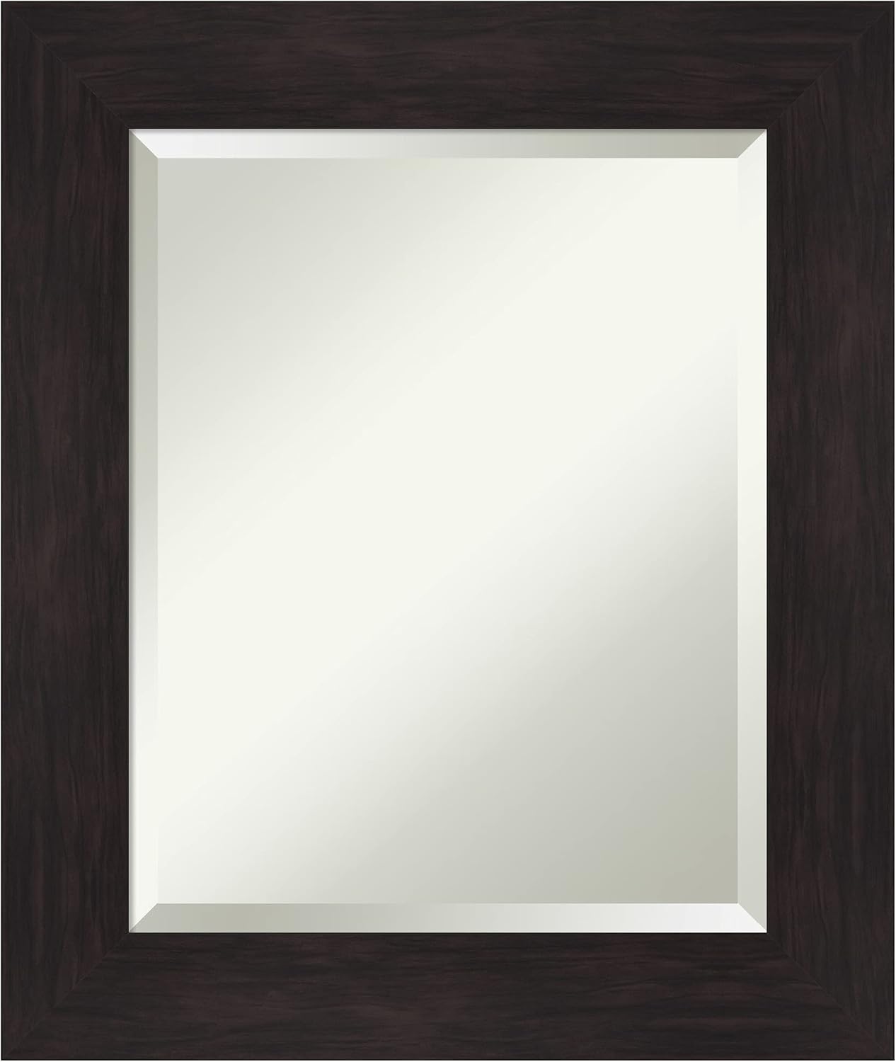 Amanti Art Brown Bathroom Mirror for Over Sink, 26x22 Furniture Espresso Rectangle Vanity Mirror, Small Casual Frame, Hangs Horizonally and Vertically, Bathroom Wall Decor, Beveled Edge from WI, USA