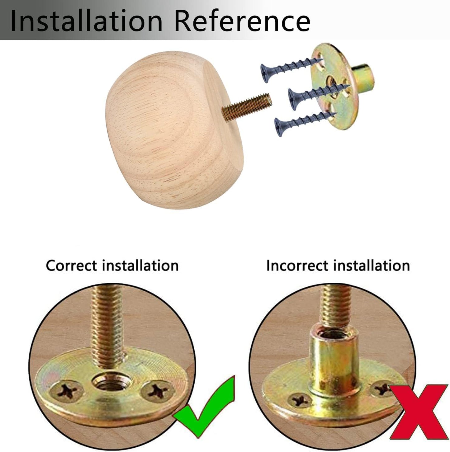 Set of 4 Unfinished Bun Feet Furniture feet 2inches Solid Short Hardwood Round Ottoman Couch Sofa Legs Cabinet Ottoman DIY Wood Furniture Legs