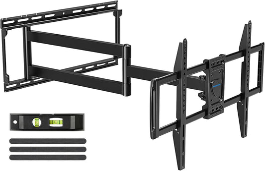 MOUNTUP Long Arm TV Wall Mount for Most 37''-82'' TVs, Corner TV Wall Mount with 30'' Extension Full Motion TVs Mount with Swivel Tilt Max VESA 600x400mm Load Up to 88 LBS, Fit 16/18/24'' Stud MU0019