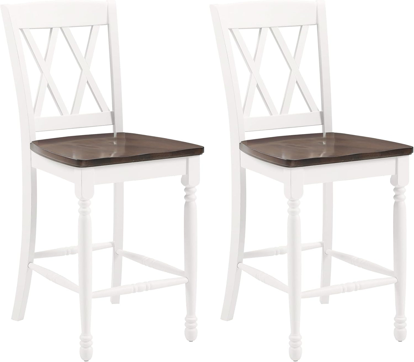 Crosley Furniture Shelby Wood X Back Counter Height Bar Stools Set of 2