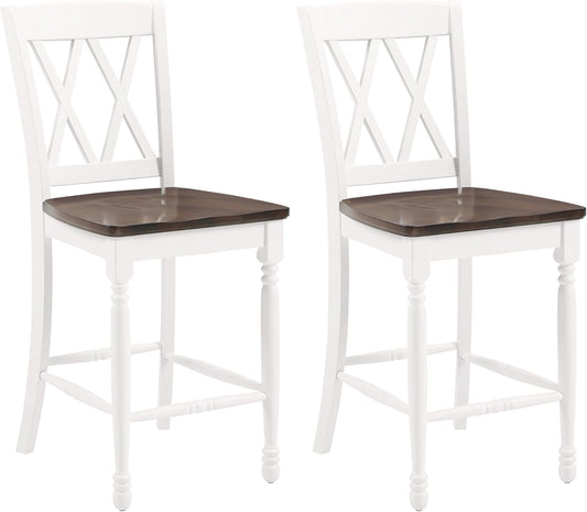 Crosley Furniture Shelby Wood X Back Counter Height Bar Stools Set of 2