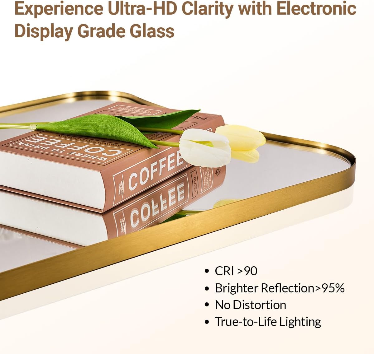 ANDY STAR Gold Vanity Mirror, 22x30 Inch Brushed Gold Bathroom Mirror, Antique Brass Asymmetrical Mirror in Rust-Proof Stainless Steel Metal Frame, Unique Butterfly Shape, Ideal for Home Remodel