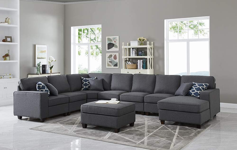 Devion Furniture Garisa Sectional Modular Sofa with Ottoman for Living Room, Apartment, Bedroom, Office, Dorm