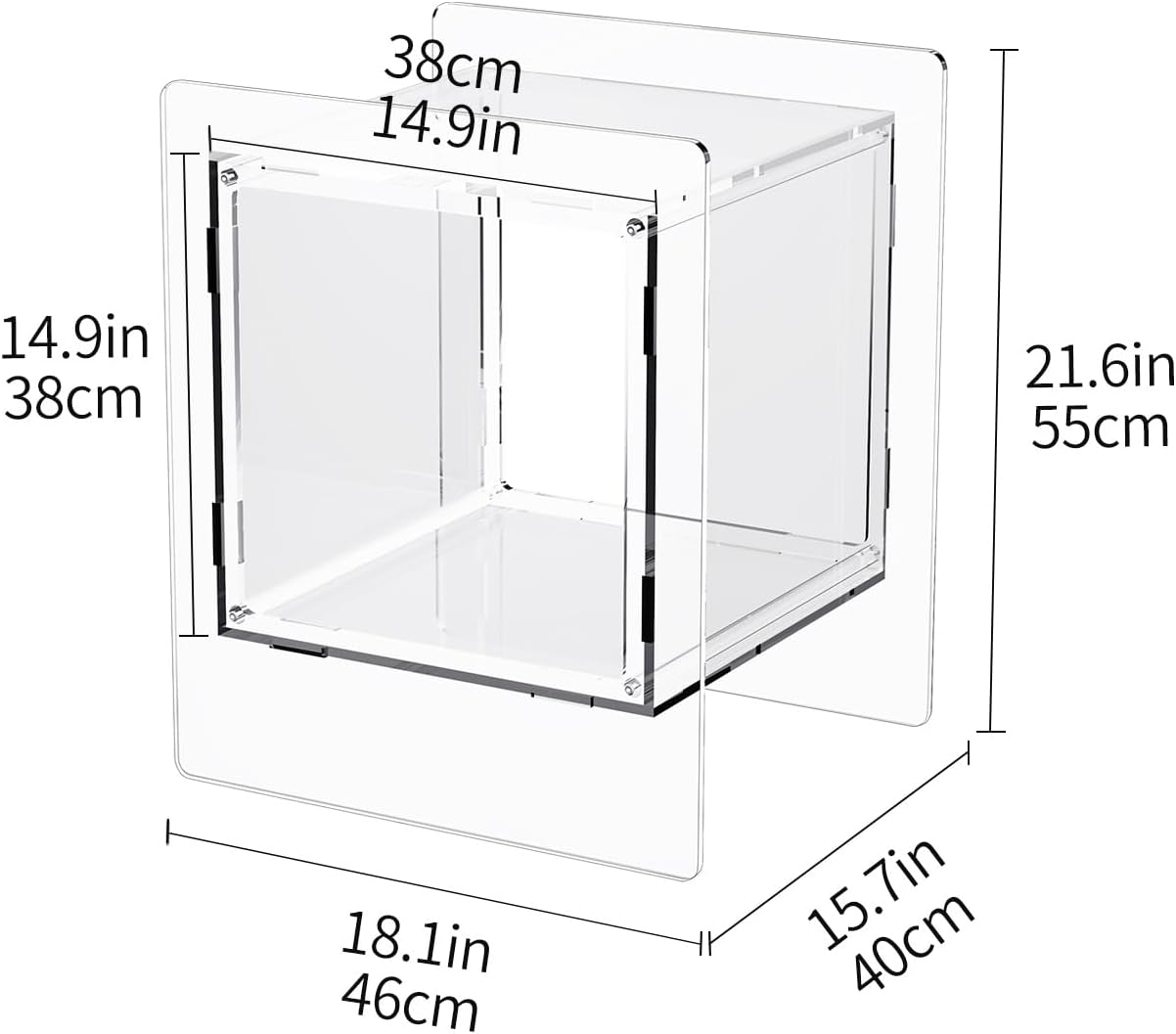 Acrylic Nightstand Colorful Bedside Table with Open Storage Shelf,Clear Side Table for Living Room (1, Clear)