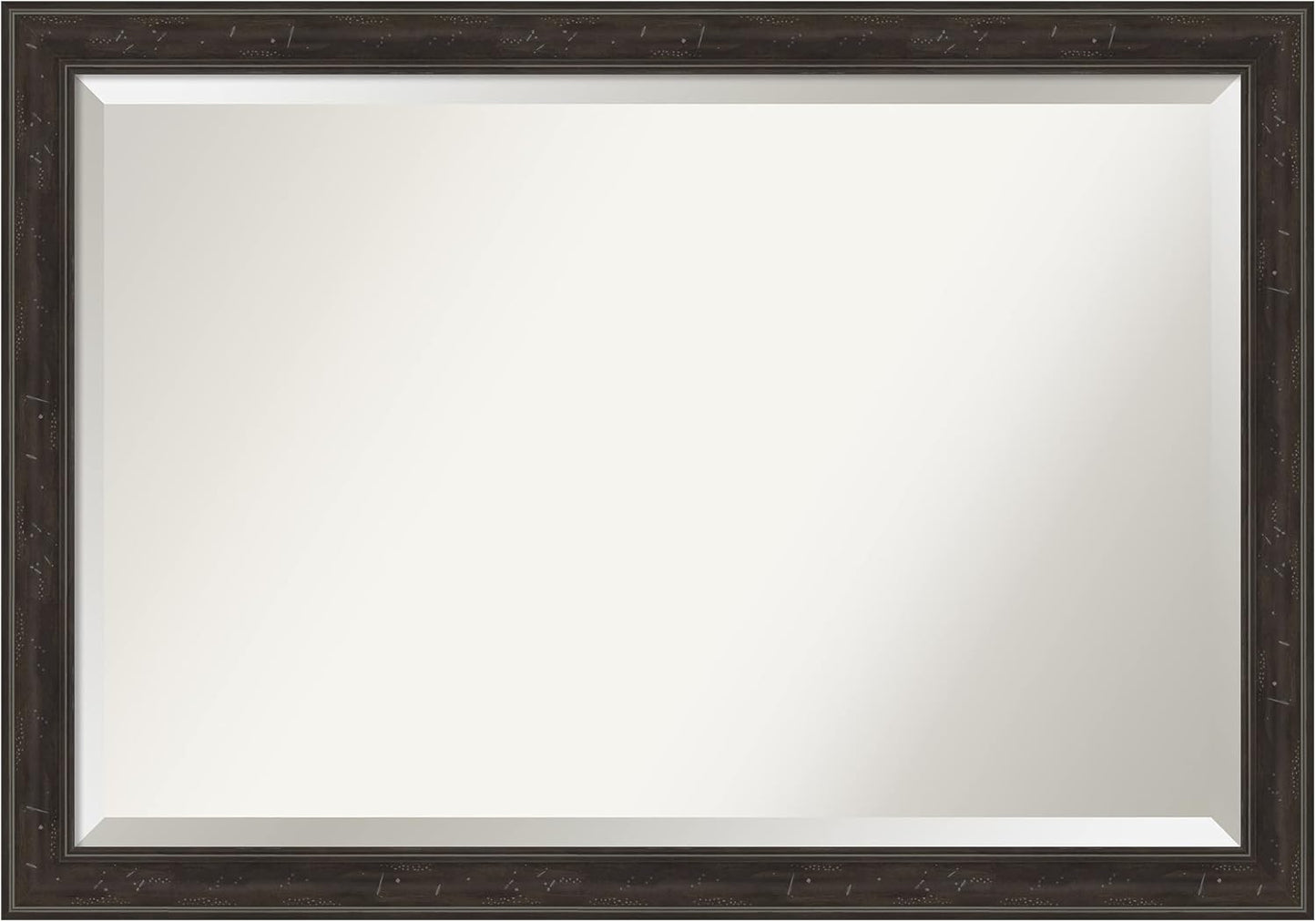 Amanti Art Brown Wall Mirror 28x40 Shipwreck Greywash Narrow Rectangle Bathroom Mirror for Wall Decor Living Room, Large Traditional Frame, Hangs Horizonally and Vertically, Bathroom Decor, Beveled