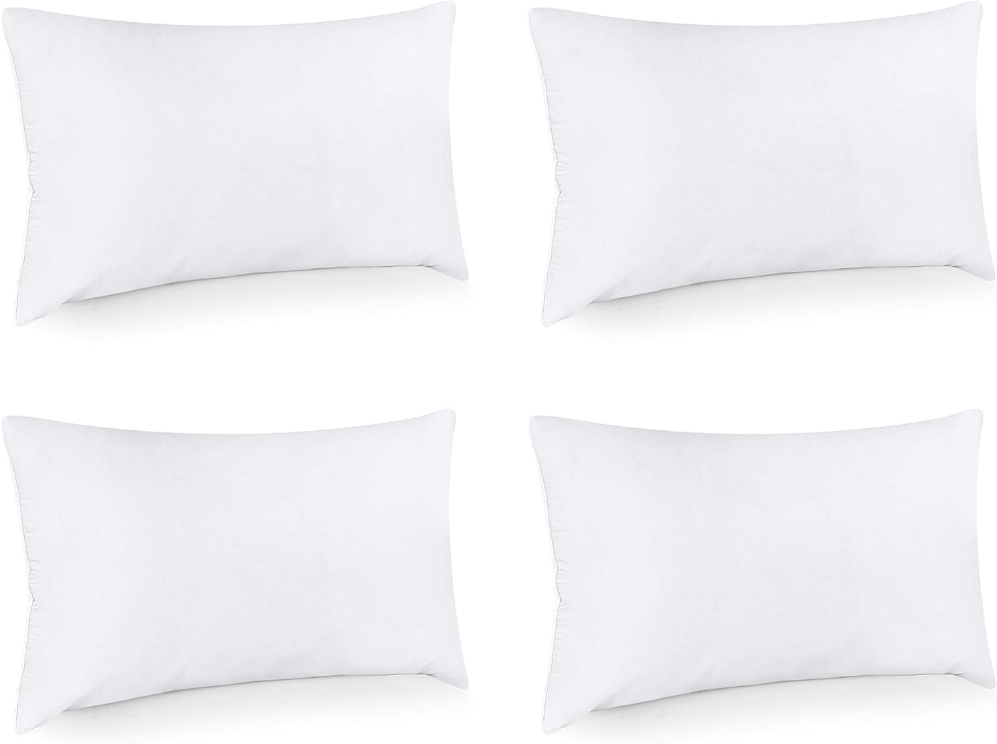 Utopia Bedding Throw Pillows (Set of 4, White), 16 x 26 Inches Pillows for Sofa, Bed and Couch Decorative Stuffer Pillow