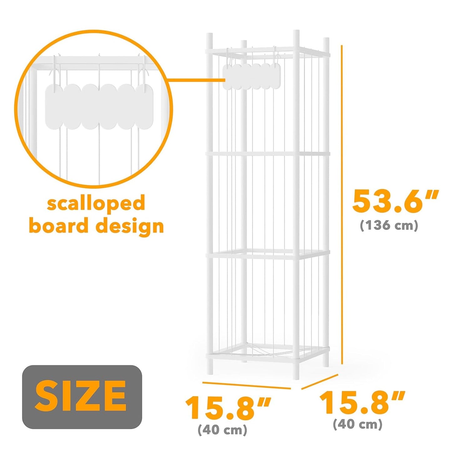 SpaceAid Stuffed Animal Storage Organizer, Wood Animals Zoo Toy Plushies Storage Holder, Large Capacity Plush Toy Cage for Playroom Organization, 15.8" Wide, White