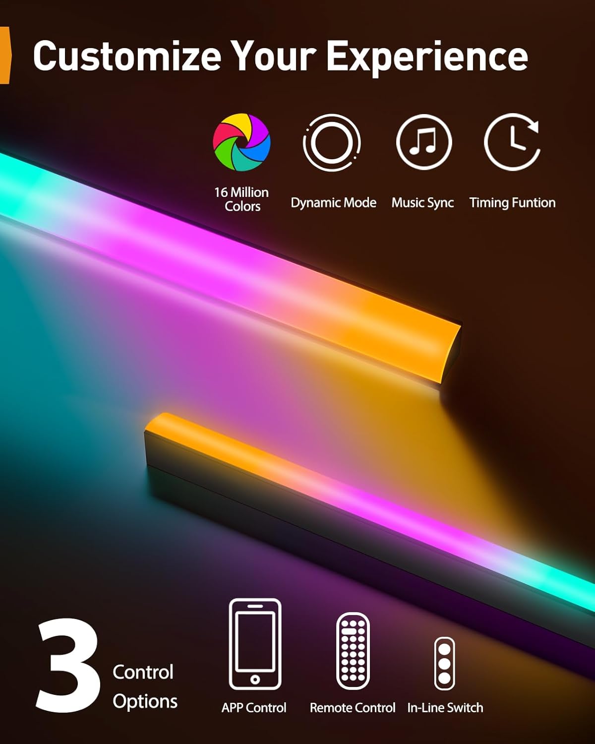 Perlegear Floor TV Stand with LED Light for 32”-75" TVs, Tall TV Stand with Swivel and Tilt, 12 Height Levels TV Mount Stand, Solid Wood Base up to 110 lbs for Living Room, Max VESA 600x400mm, PGFS21B