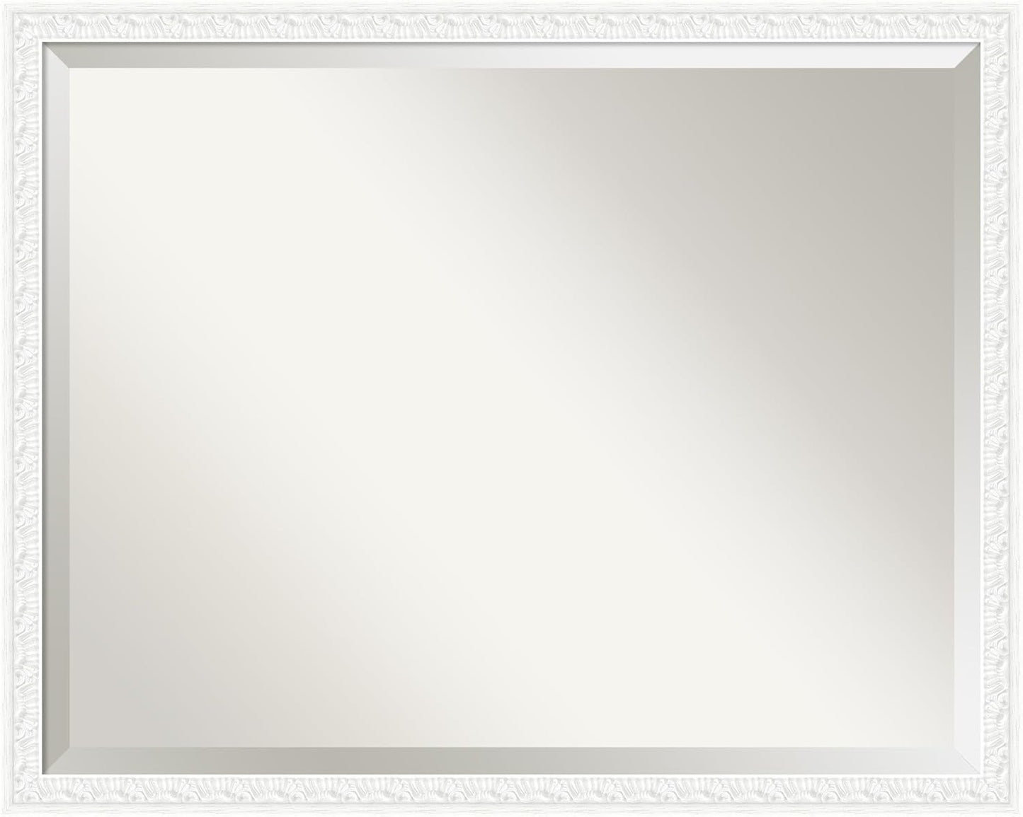 Amanti Art White Bathroom Mirror for Over Sink, 24x30 Bethany White Rectangle Vanity Mirror, Large Traditional Wood Frame, Hangs Horizonally and Vertically, Bathroom Wall Decor, Beveled Edge