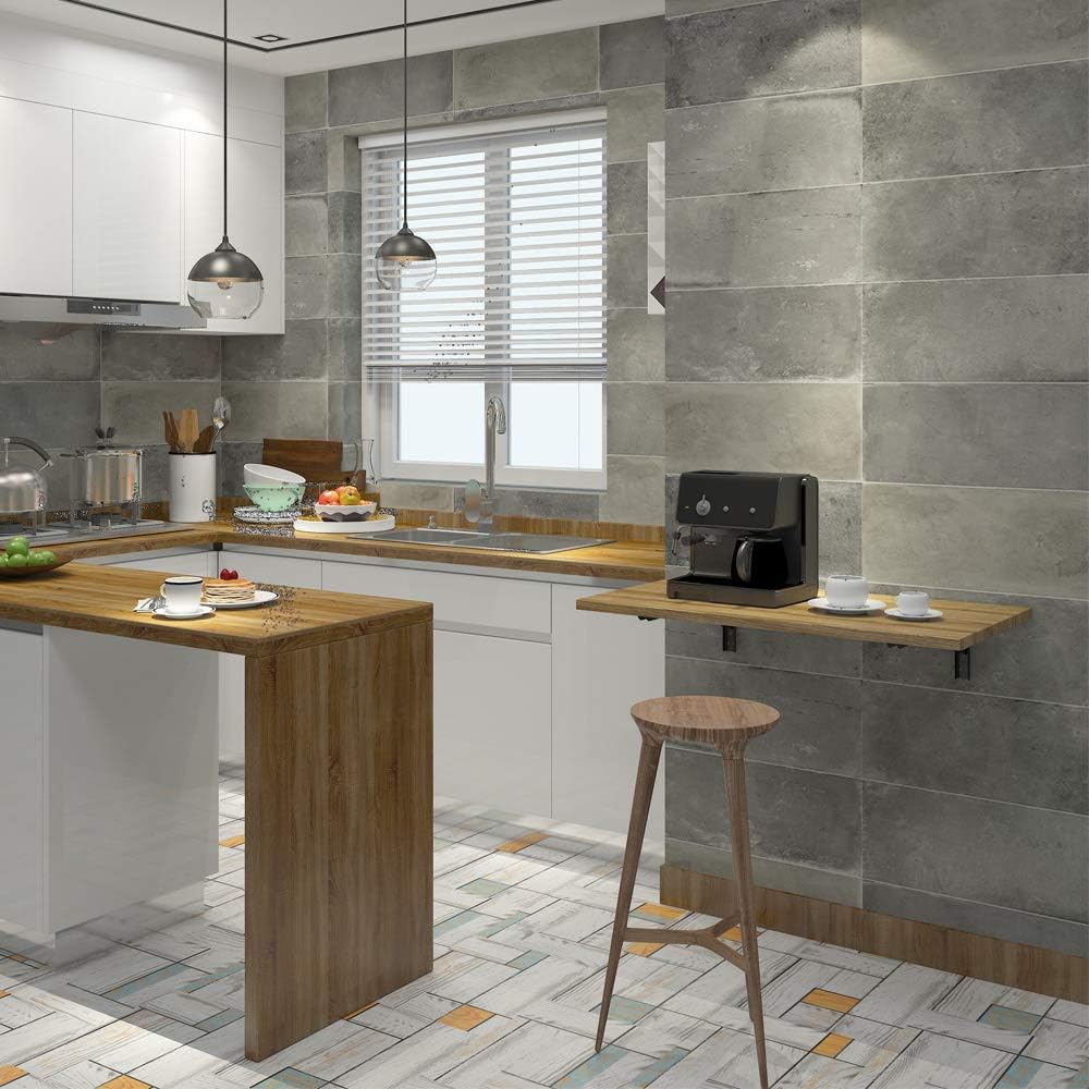 Need Wall Mounted Table - Heavy Duty Small Fold Down Desk Length 36" Width 20" Perfect Addition to Garage & Shed/Home Office/Laundry/Home Bar/Kitchen & Dining Room AC15BB(9050)