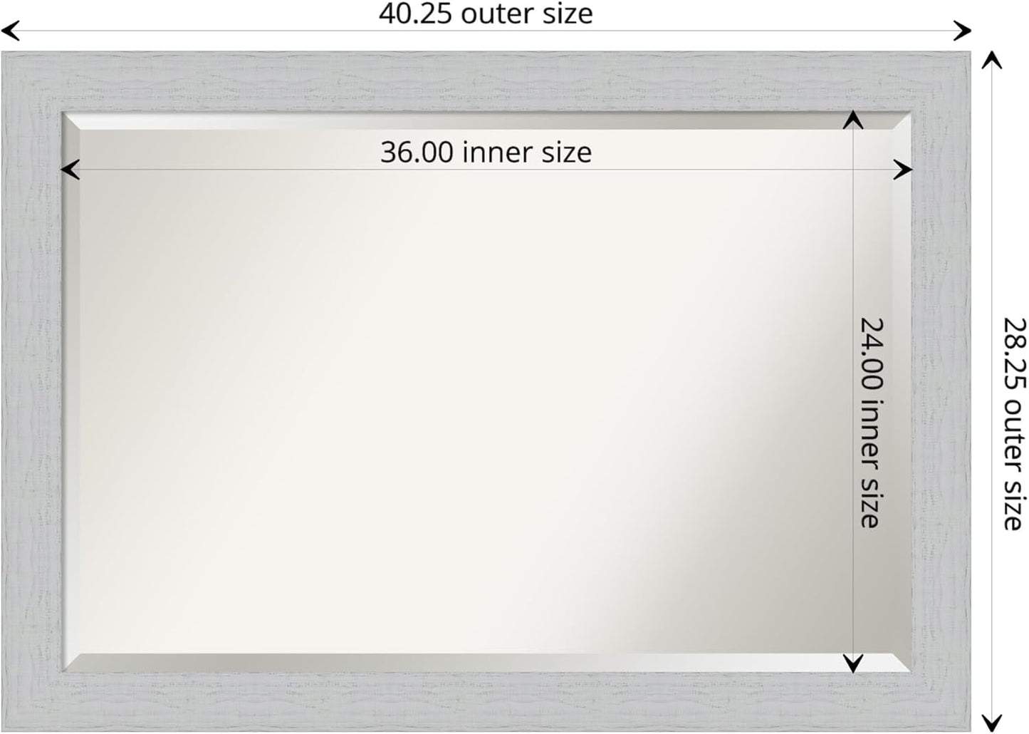 Amanti Art White Bathroom Mirror for Over Sink, 28x40 Shiplap White Rectangle Vanity Mirror, Large Coastal Wood Frame, Hangs Horizonally and Vertically, Bathroom Wall Decor, Beveled Edge from WI, USA