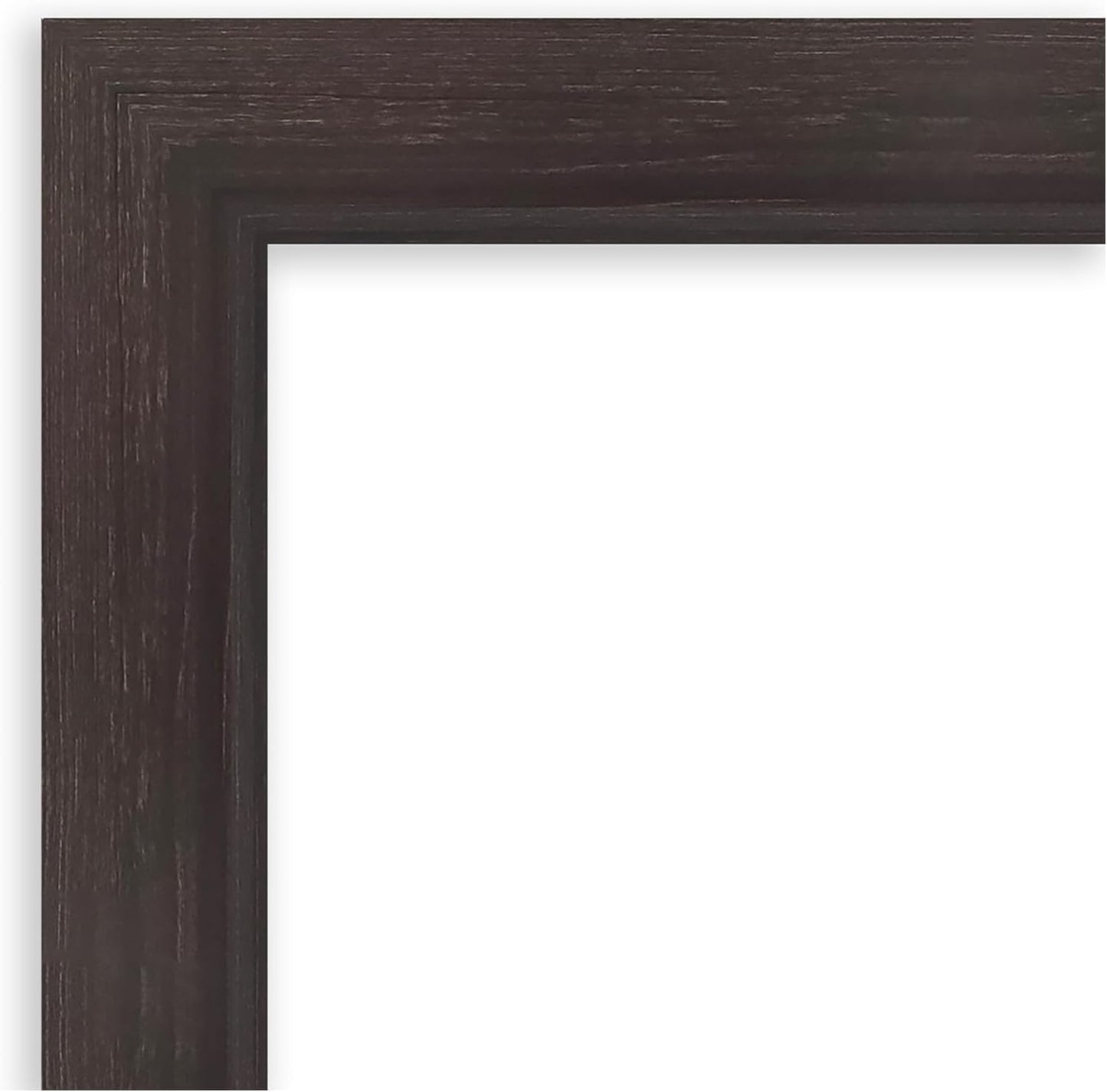 Amanti Art Brown Bathroom Mirror for Over Sink, 28x34 Sloped Espresso Rectangle Vanity Mirror, Large Modern Contemporary Frame, Hangs Horizonally and Vertically, Bathroom Wall Decor, Non-Beveled Edge