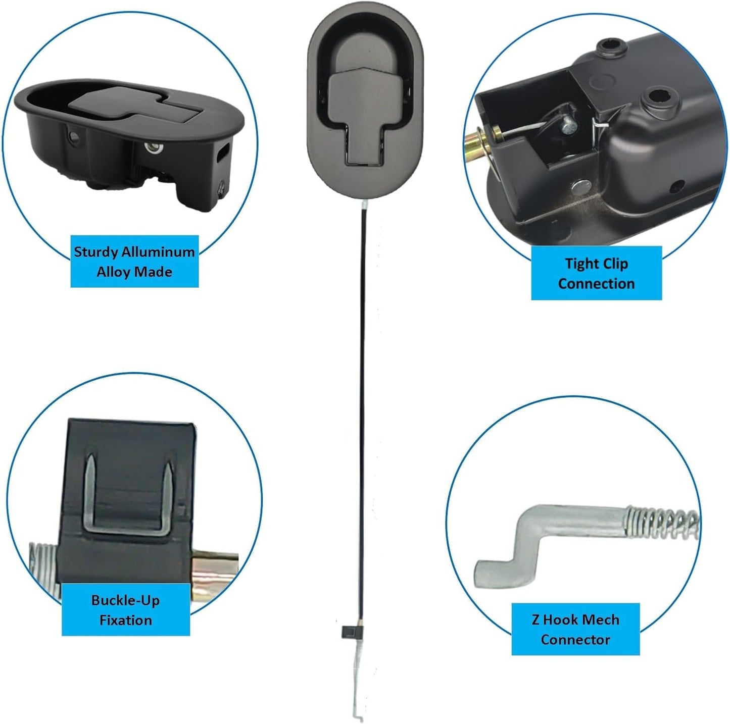 Universal Metal Recliner Handle Replacement Part with Cable, Cable Working Thread 4.7”, Compatible with Major Sofa/Couch/Chair