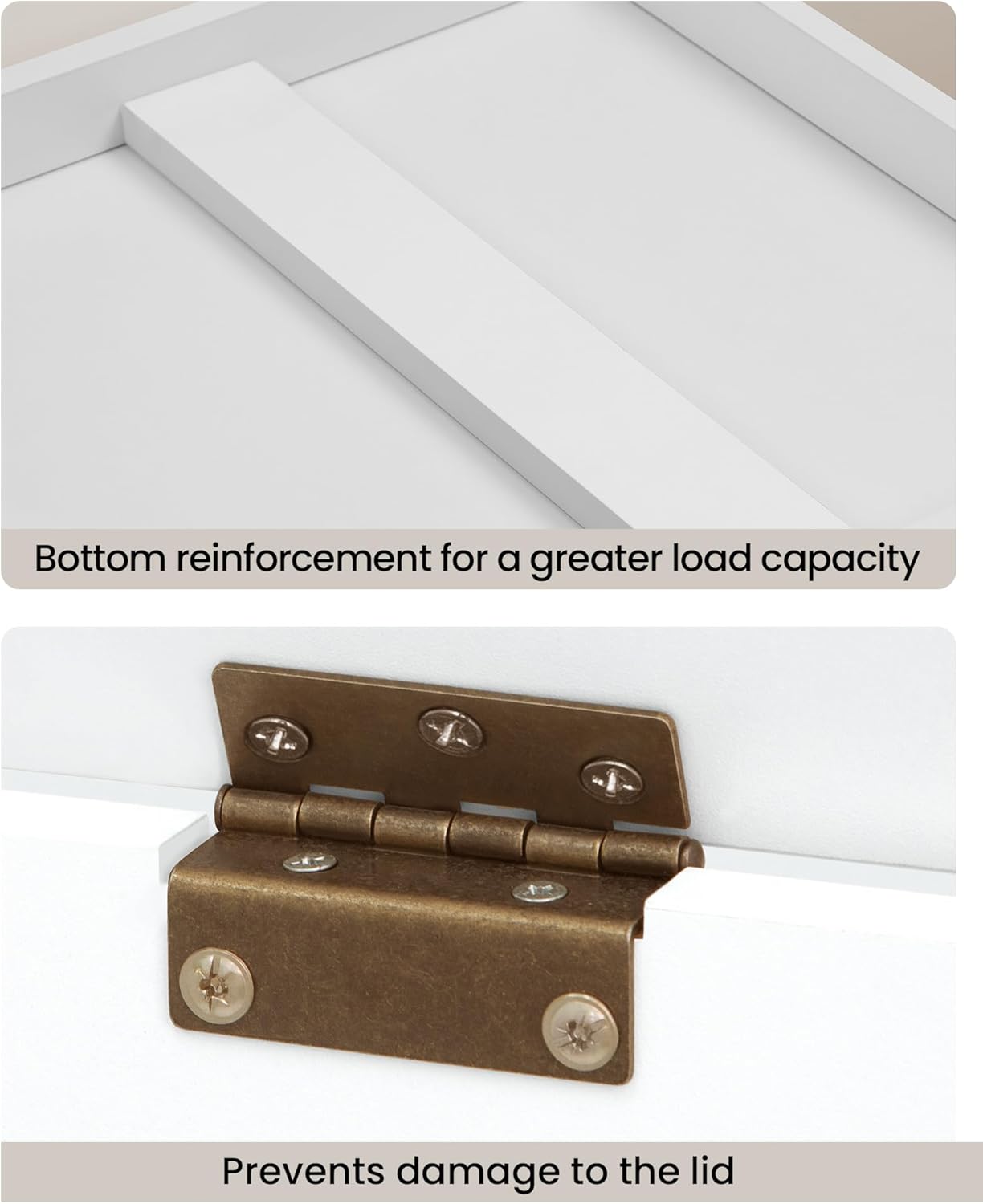 39.4" Storage Chest, Extra Large Storage Trunk with 2 Safety Hinges, Wooden Box Bench, Lift-Top Organizer Chest, Shoe Bench for Entryway, Bedroom, Living Room, White SB04503X