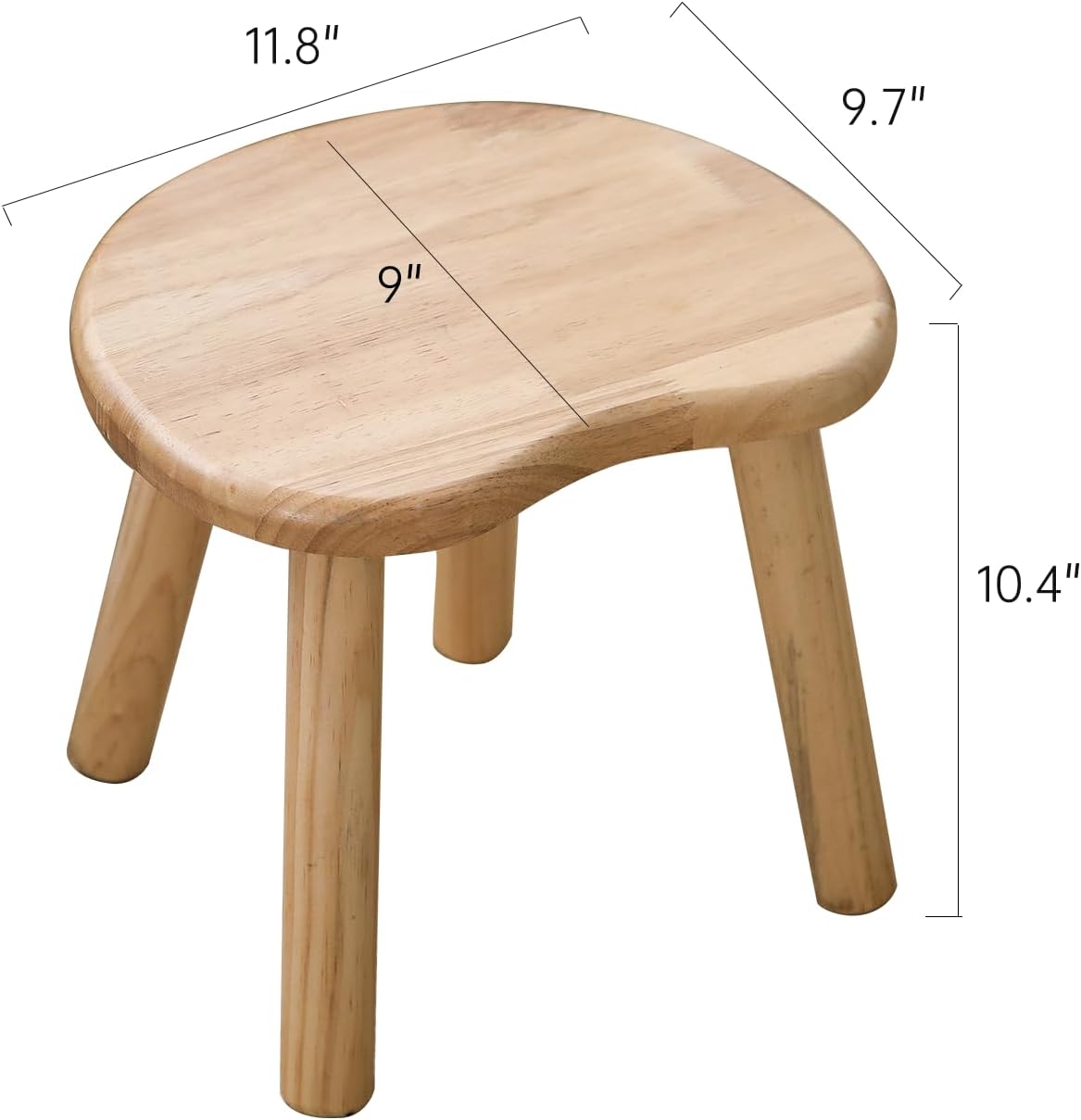 Wooden Stool, Small Step Stool for Kids, 10 inch Small Short Solid Wood Chair Perfect Matched Sensory Table, Sturdy and Versatile for Bathroom, Kitchen, Bedroom, Plant Stand (Burlywood)