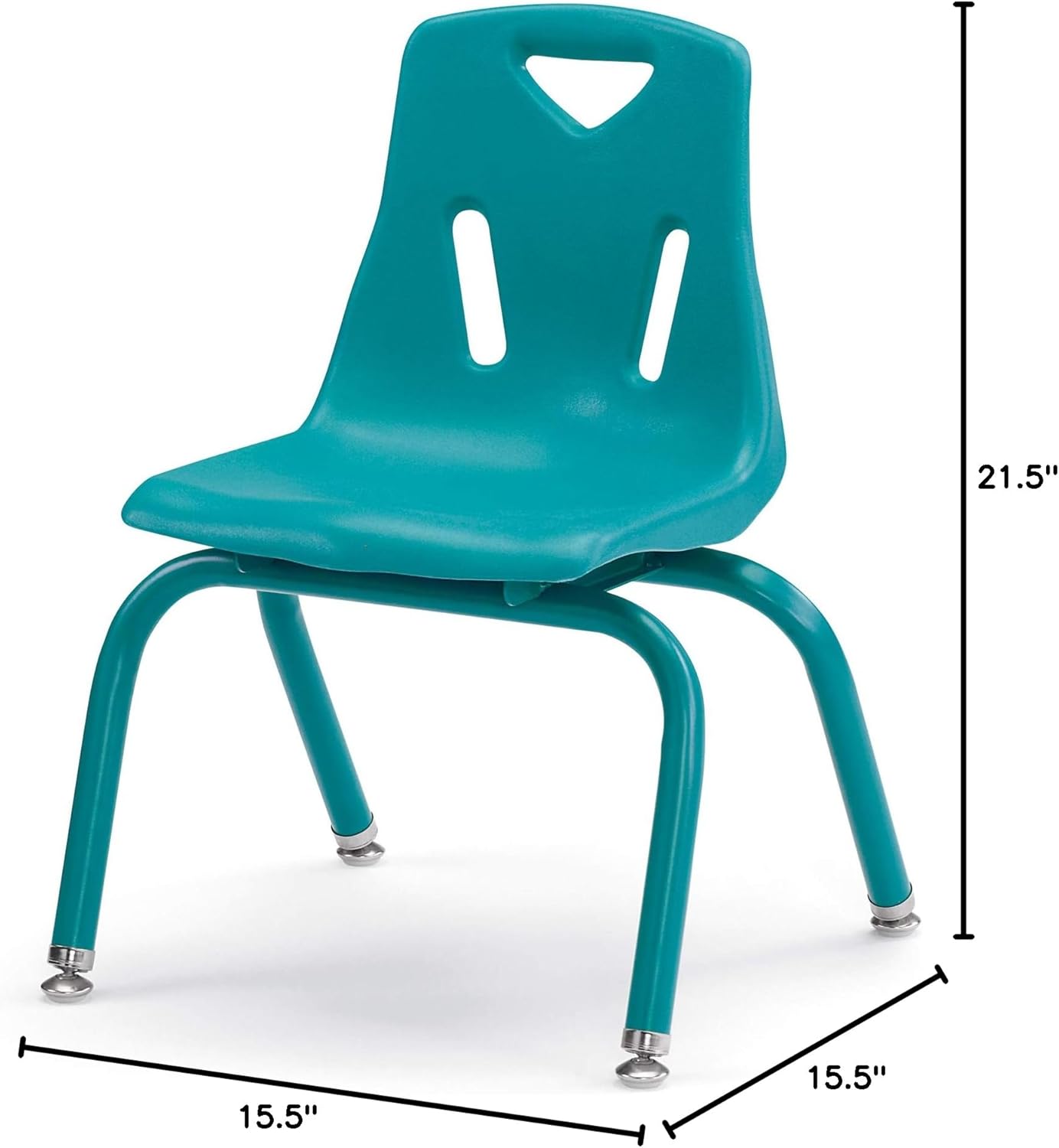 Berries Jonti-Craft 8122JC6005 Stacking Chairs with Powder-Coated Legs, 12" Height, Teal, Pack of 6