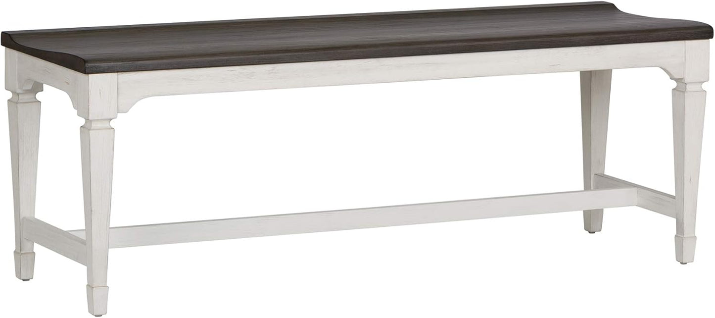 Liberty Furniture Industries Allyson Park Wood Seat Bench, W52 x D17 x H19, White