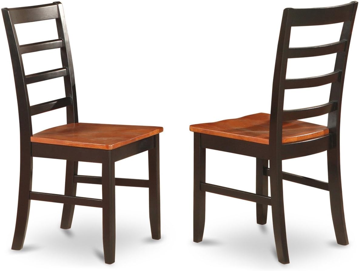 East West Furniture QUPF9-BCH-W 9 Piece Kitchen Table Set Includes a Rectangle Dining Table with Butterfly Leaf and 8 Dining Chairs, 40x78 Inch, Black & Cherry