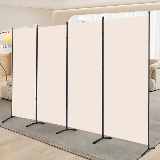 YASRKML Room Divider Folding Privacy Screens, Portable Room Divider Panel 4 Panel Partition Room Dividers Screen, Freestanding Room Partitions and Dividers Fabric Dividers for Room Separation, Beige