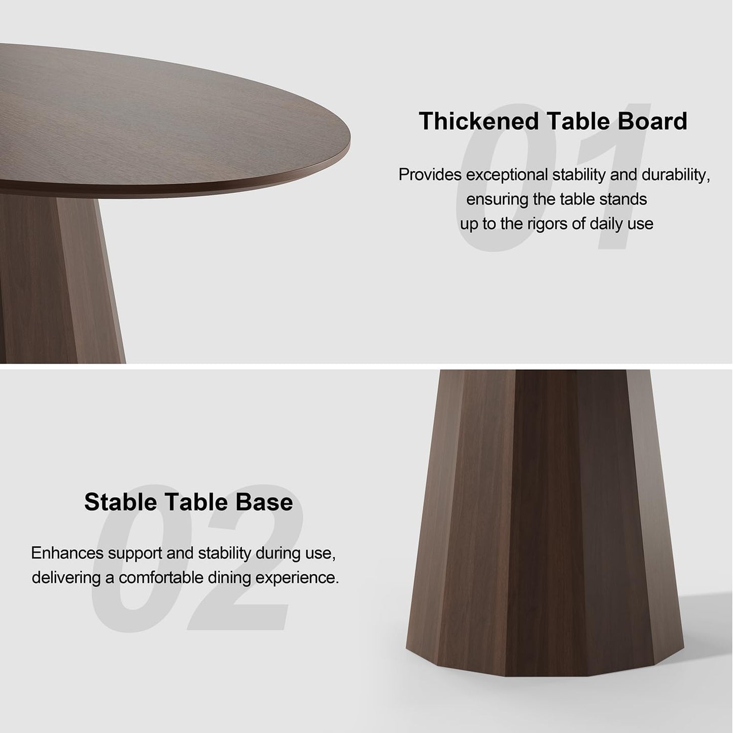 Casaphoria 67" Oval Dining Table, Modern Wood Kitchen Table with Cone Shaped Strip Polygonal Base for Living Room & Dining Room, Easy Assembly Farmhouse Furniture for 4-6, Walnut