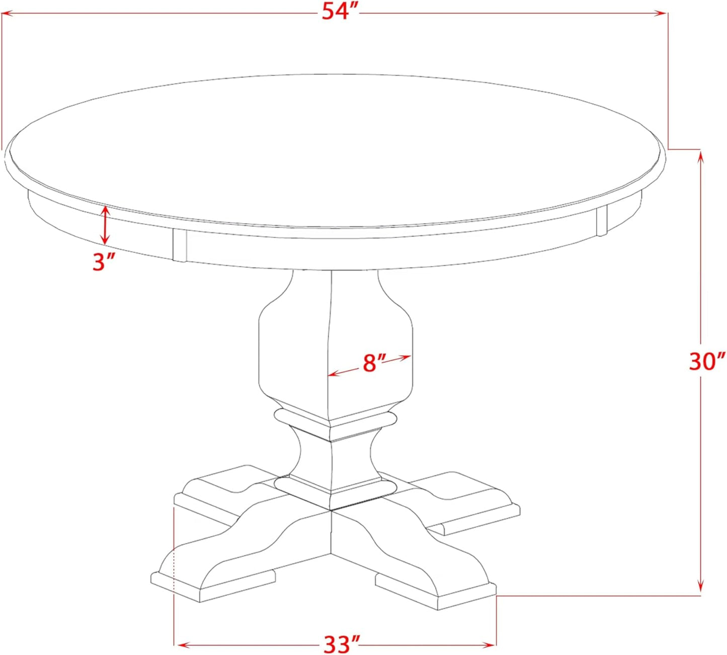 F53-11-TP - Wood Dining Table with Acacia Wood Round Tabletop, Sand Blasted Black Finish