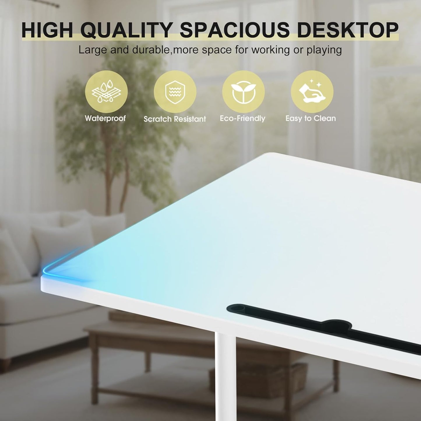 Small Standing Desk Adjustable Height, Portable Treadmill Desk, Mobile Table Ideal for Laptops and Tablets,White