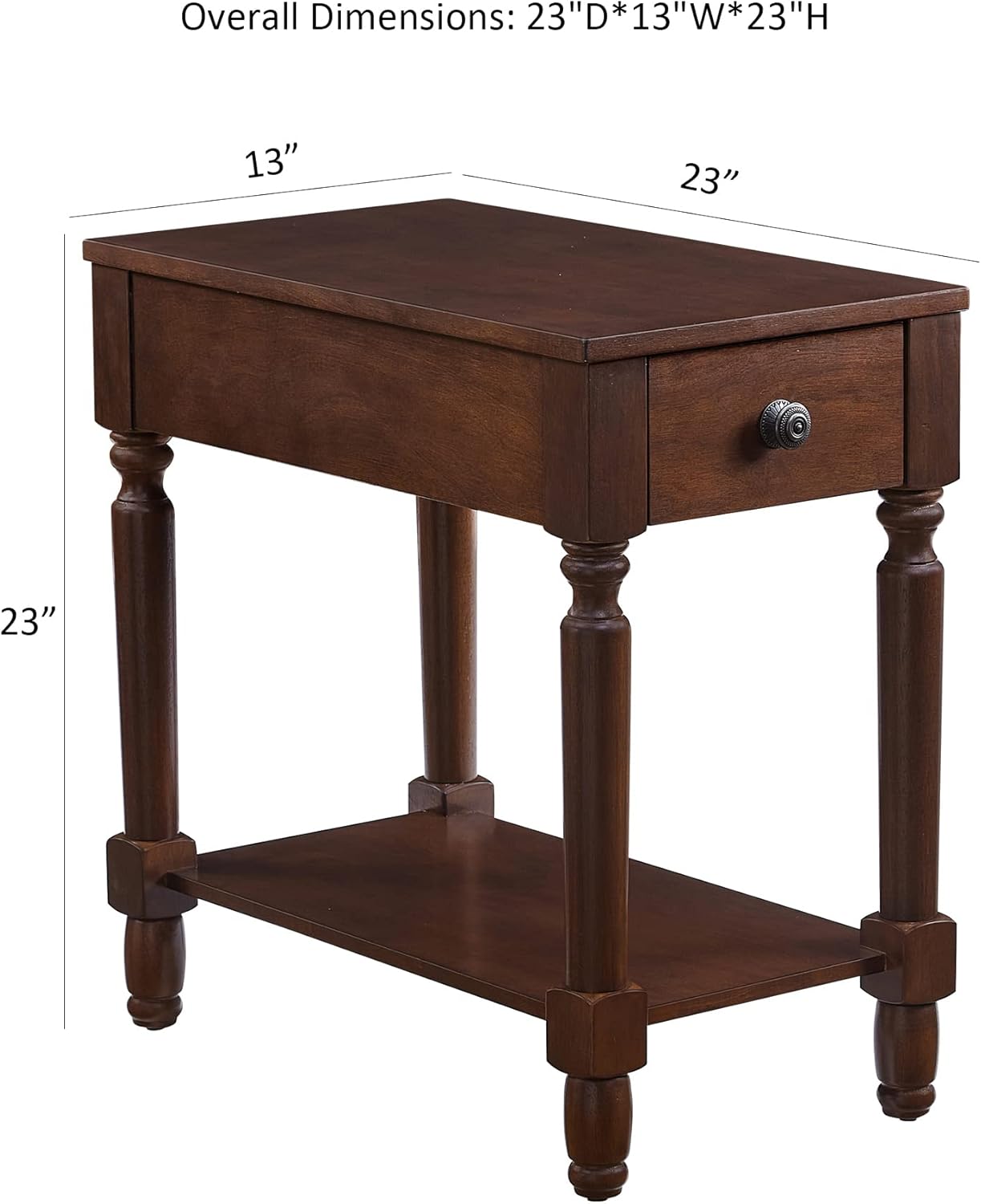Ball & Cast Wood End Tables, 13" W, Dark Brown-Open