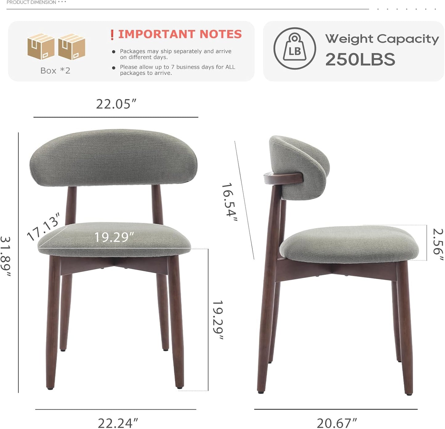 COLAMY Wooden Dining Chairs Set of 4, Modern Fabric Upholstered Dining Room Chair, Farmhouse Kitchen Chairs with Foot Pegs, Green