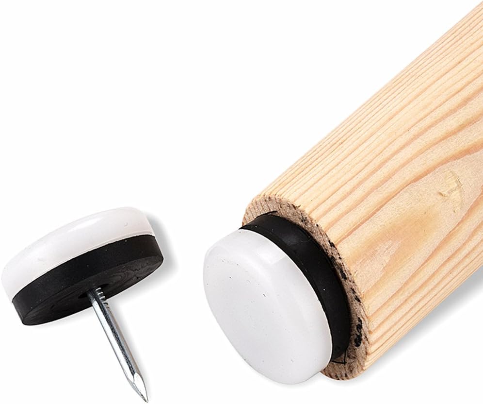 ALIMITOPIA 40pcs Furniture Glide Nail-in Thickened Nylon Chair Glide Slider Furniture Pad Floor Protector for Wooden Furniture Chair Tables Leg Feet(Φ30mm or 1.2";White)