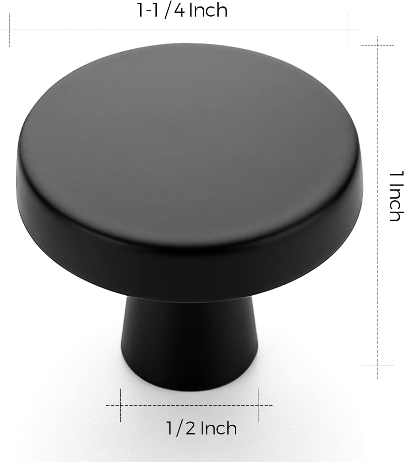 Ravinte 50 Pack 1-1/4 Inch Kitchen Cabinet Knobs Solid Round Dresser Drawer Knobs Matte Black Dresser Knobs Simple Cabinet Hardware for Cupboard Drawer Pulls