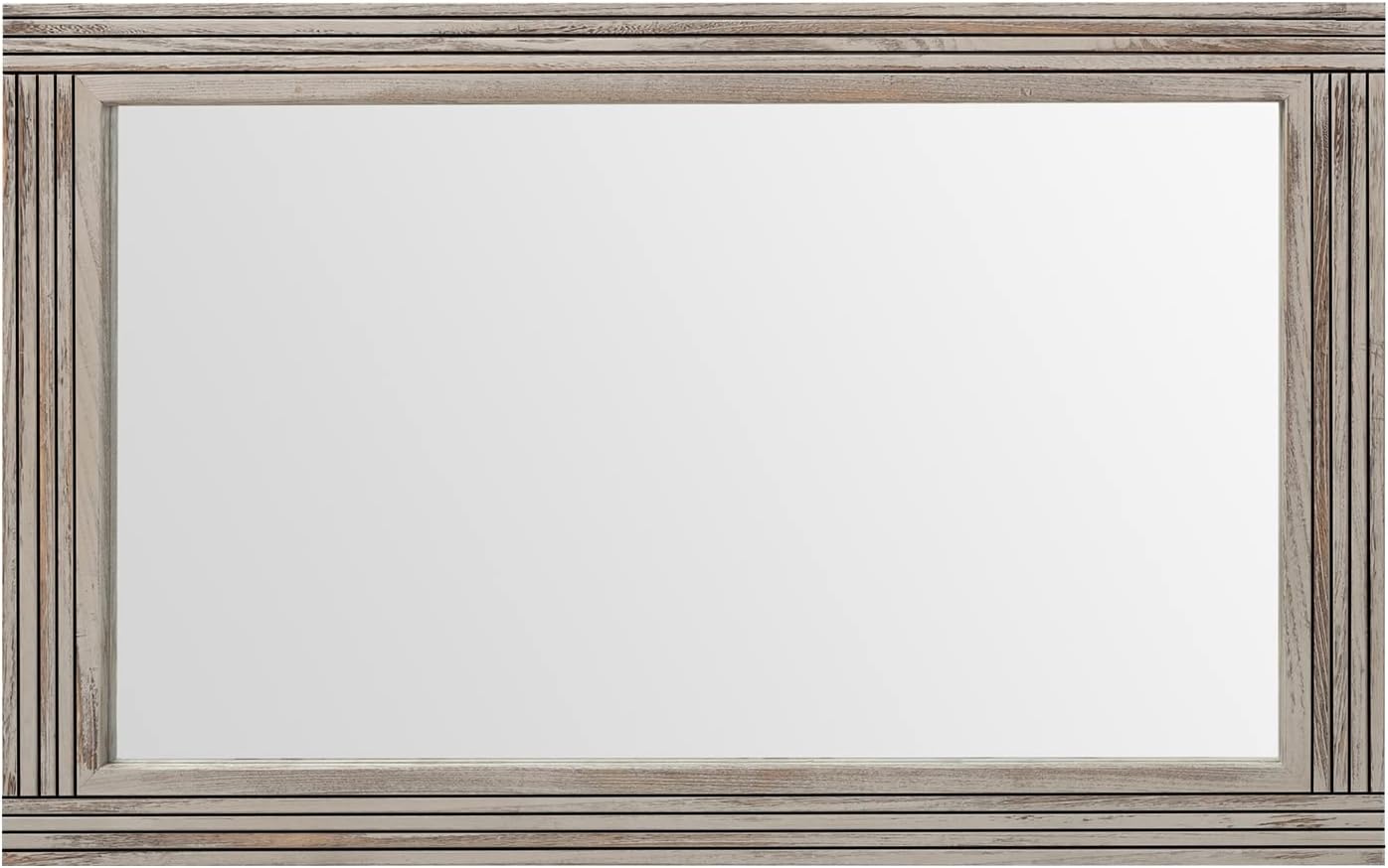 YOSHOOT Hand-Made Wooden Spliced Wall Mirror for Bathroom, Rustic Farmhouse Vanity Mirror, Décor Wall Art, Solid Wood Frame, Vertical or Horizontal Hanging