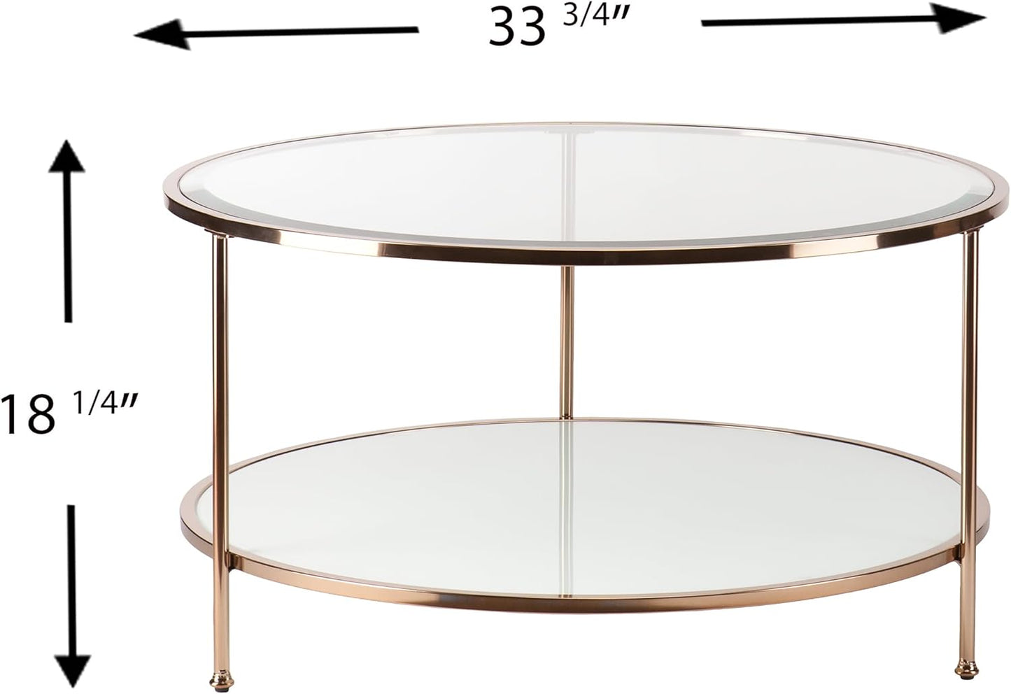 SEI Furniture Risa Cocktail Table, Gold, 34 in x 34 in x 18 in