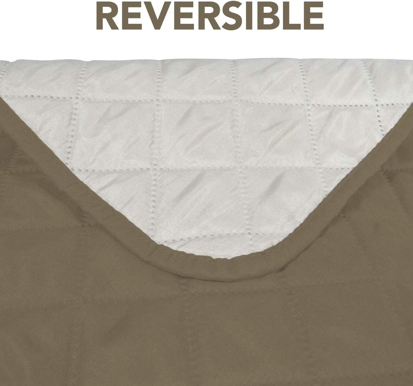 PureFit Reversible Sofa Cover Water Resistant Recliner Couch Cover, Machine Washable Furniture Cover with Adjustable Strap for Dogs, Pets (Recliner, Beige/Ivory)