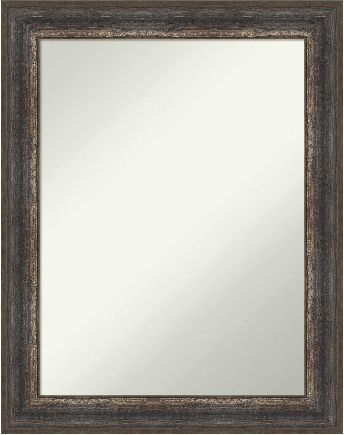 Amanti Art Brown Bathroom Mirror for Over Sink, 29x23 Alta Medium Brown Rectangle Vanity Mirror, Medium Country Rustic Frame, Hangs Horizonally and Vertically, Bathroom Wall Decor, Non-Beveled Edge