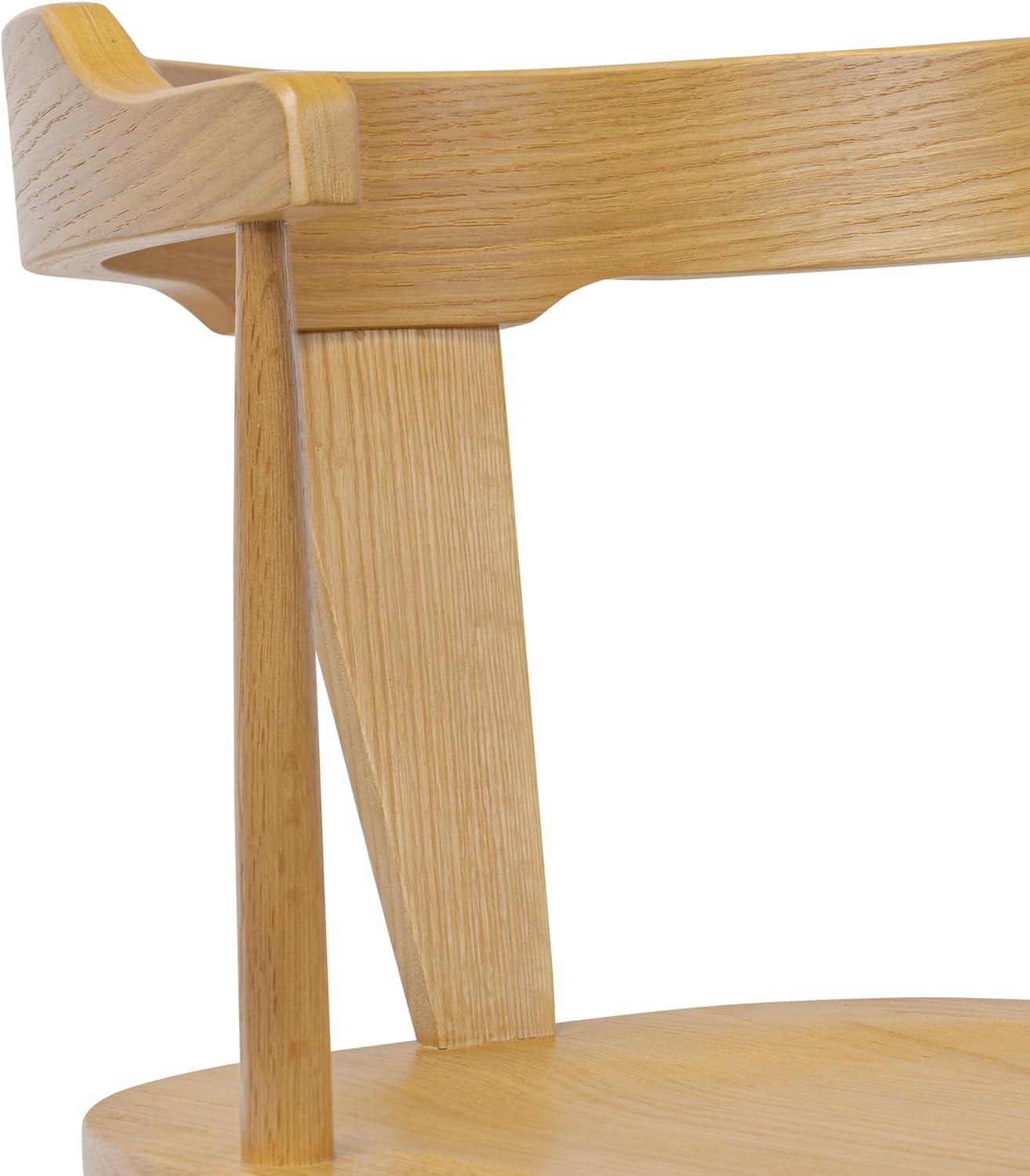 POLY & BARK Mid Century Modern Enzo Oak Dining Chair – Solid Oak Wood Splat Back Chair, 18" Seat Height, 32" Tall – Stylish MCM Kitchen & Dining Room Chair